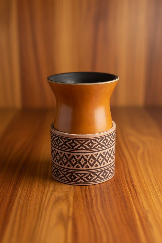 Traditional Yerba Mate Gourd with Holder