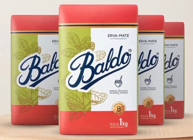 Baldo yerba mate packaging on a wooden surface
