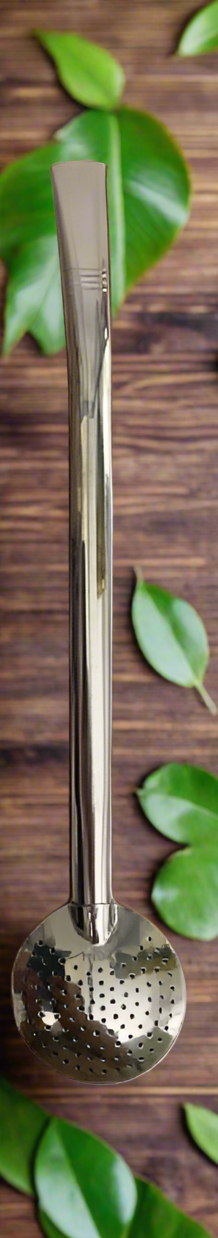 A bombilla with a forest background. 