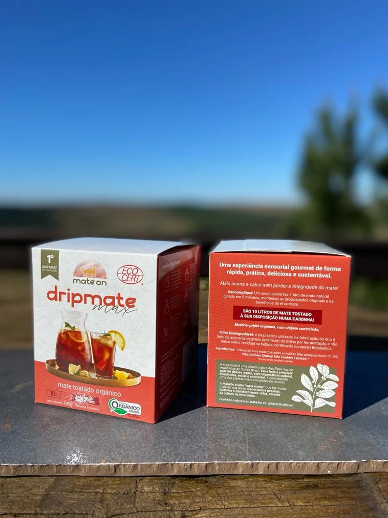 Two boxes of dripmate information. 