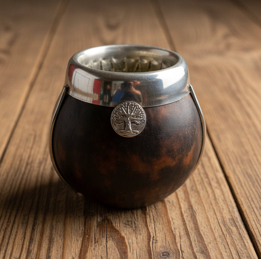 Artesanías Argentinas Round Calabash Gourd – Handcrafted Yerba Mate Cup
